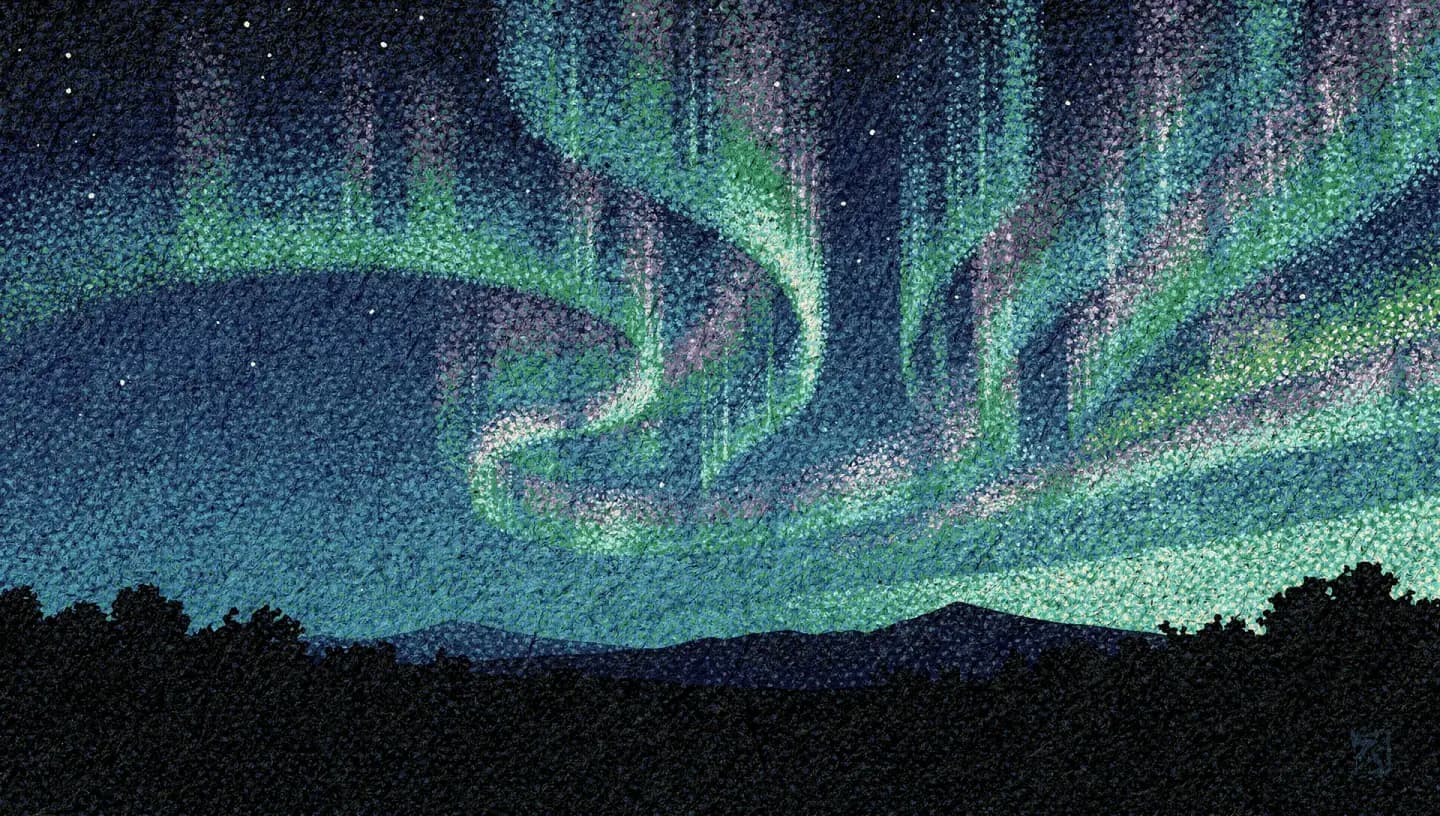 Illustration of aurora brightening across three successive nights