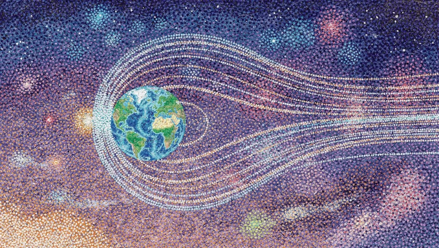 Illustration of Earth's magnetosphere and its field lines